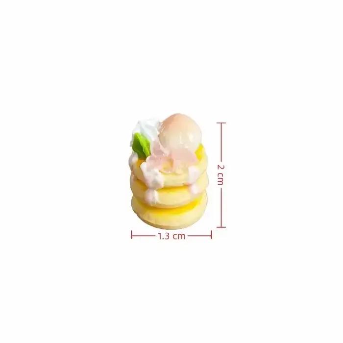 Maison de poupée Miniature, jouet alimentaire, pêche, 3 couches, modèle de gâteau crème, décoration DIY pour accessoires de poupée, cadeau pour enfants, 1 pièce