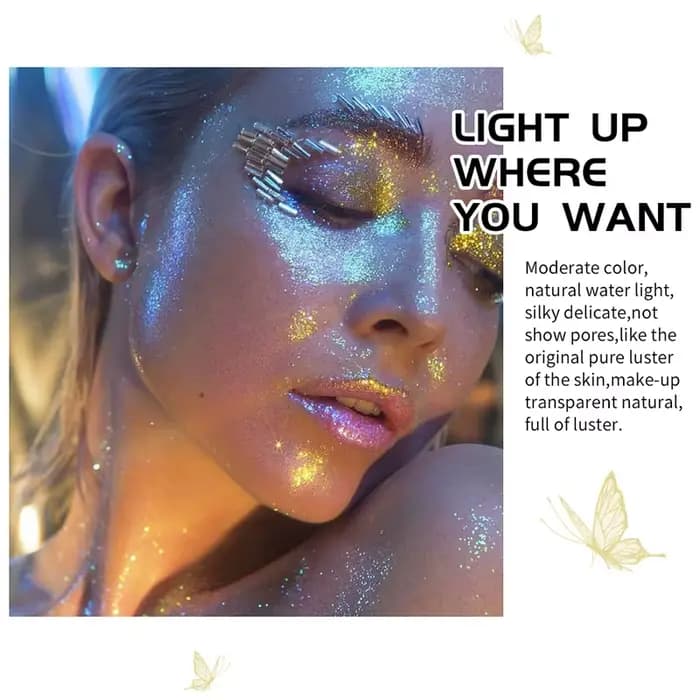 6 couleurs fée surligneur Pat poudre paillettes Polvo De Hadas mode éclaircir Contour Blush visage yeux corps miroitant