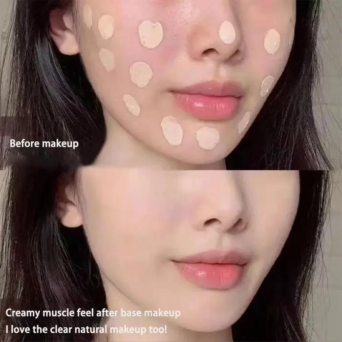 Le fond de teint liquide illumine naturellement le maquillage