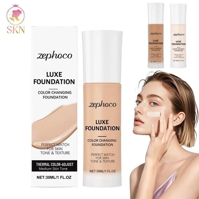 Fond de Teint Liquide Correcteur de Couleur Soin de la Peau Acide Hyaluronique Formule Hydratante Nourrissante Contrôle du Sébum Crème Visage Maquillage