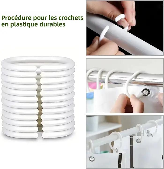 Rideau de douche léger en PEVA, doublure avec aimants inférieurs, rideau décoratif en plastique imperméable pour salle de bains, 1 pièce