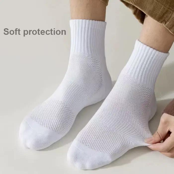 Chaussettes dépistolet antes en coton pour hommes, fond de serviette d'hiver, bas blancs à tube moyen en velours, chaussettes de basket-ball épaisses, chaussettes de sport, 1 paire