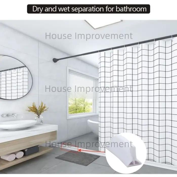 Barrière d'eau de douche pliable, bande de silicone autocollante, protection anti-éclaboussures, seuil de douche flexible