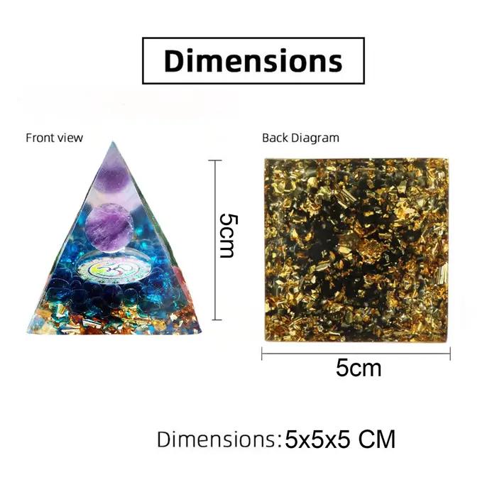 Pyramides en pierre de cristal naturel de 5 cm, pyramides en résine faites à la main, pyramides naturelles, décoration de bureau pour la méditation et le yoga, idée cadeau