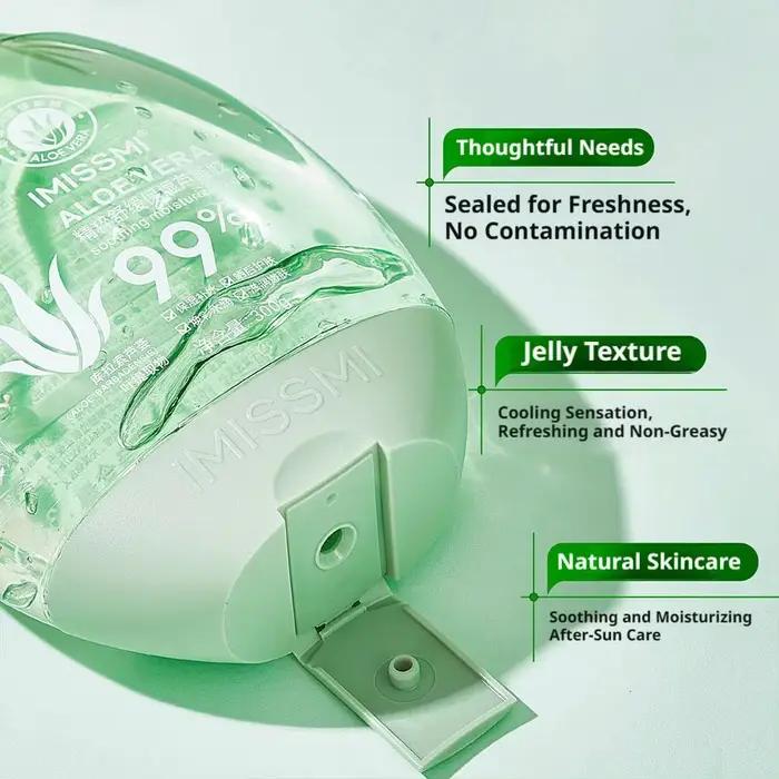 Gel apaisant et hydratant à 99 % d'aloe vera pour soulager les coups de soleil, crème nourrissante hydratante pour le visage et le corps, soin de la peau