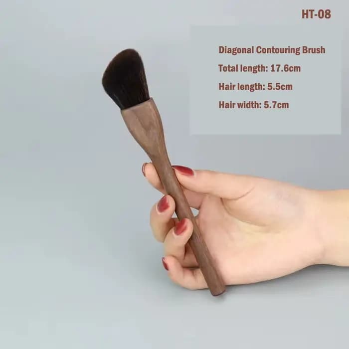 Pinceaux à manche en noyer pour maquillage