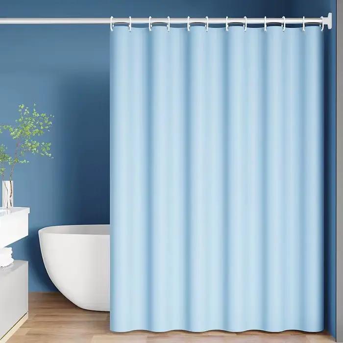 Rideau de douche uni, rideaux de salle de bain de différentes couleurs, résistant à l'eau, simple avec crochets, couleurs pures, tissu PEVA pour toilettes