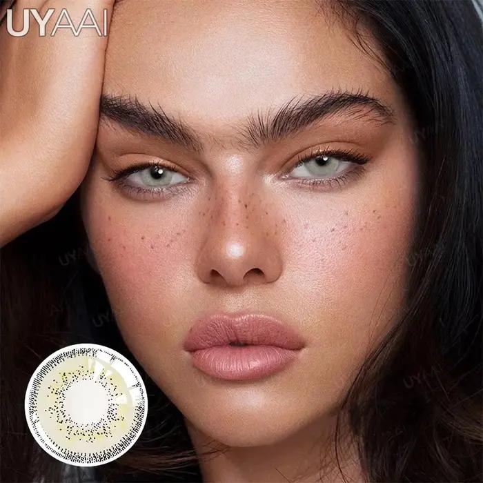 UYAAI élèves de couleur naturelle pour les yeux 1 paire de lentilles noires cosmétiques