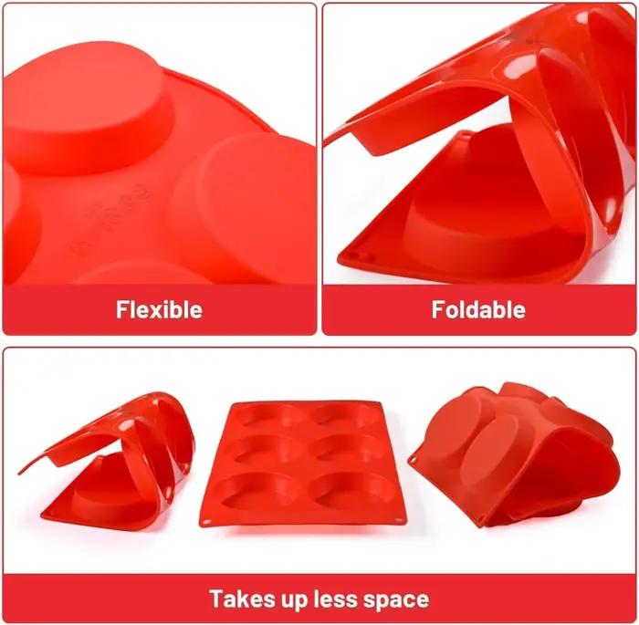 Poêle à muffins, moules à œufs en silicone pour sandwichs de petit déjeuner, poêle à œufs ronde en silicone de 3 pouces pour la cuisson des muffins anglais, Whoopie Pi