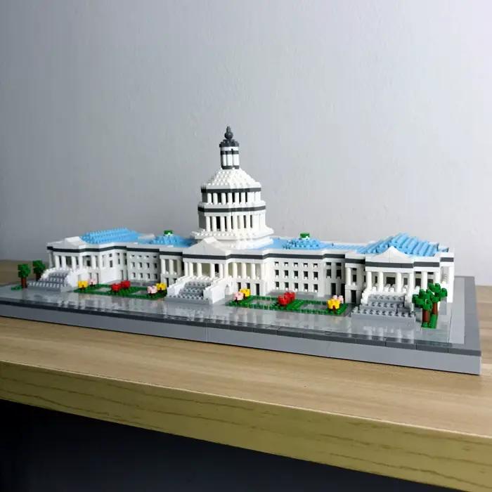 KNEW BUILT Capitol City Construction Maison Blanche Micro Blocs de Construction US Mini Architecture Adulte Enfants Jouets Assembler Des Briques