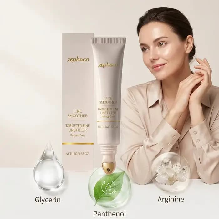 Crème de base liquide anti-âge innovante à bille roulante pour estomper instantanément les rides et les pores