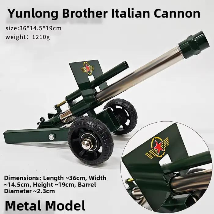 Modèle de canon en métal avec retour de canonnade, canon à glissière Dragon à canonnée lisse, jouet souvenir de voyage, cadeau de fête d'anniversaire ou de remise de diplôme