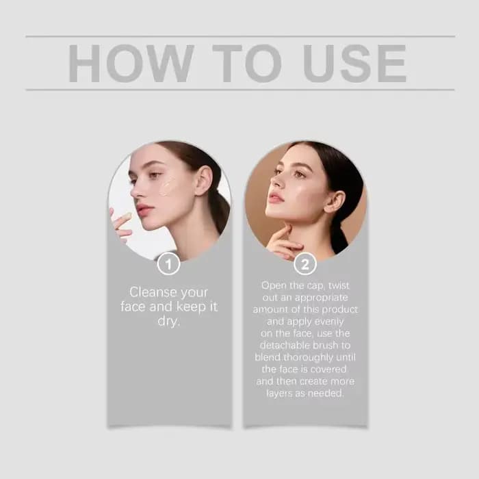 Fond de Teint Stick 2-en-1 Hydratant Léger Éclaircissant Longue Tenue à Couleur Changeante Naturelle – Tendance 2026