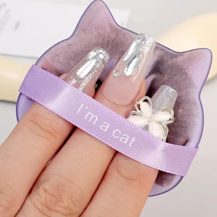10 pièces mignon chat maquillage bouffée fond de teint cosmétique