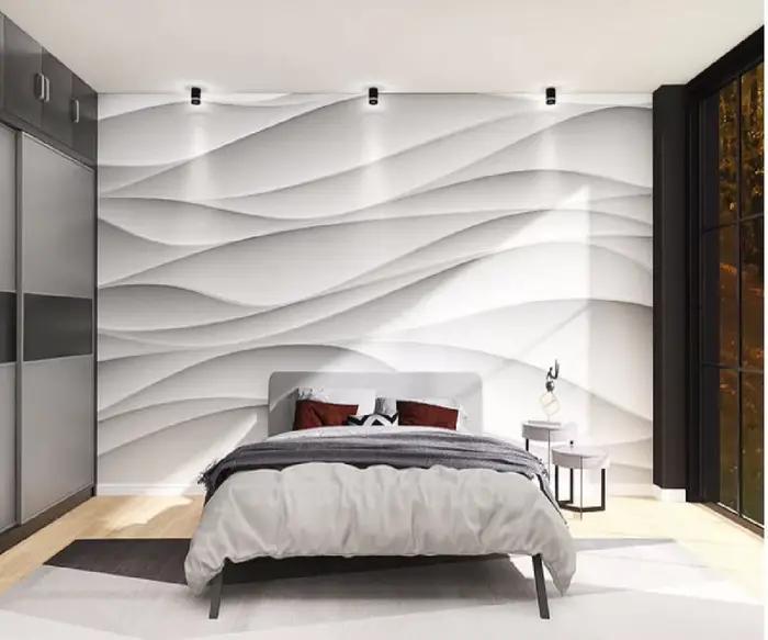 Papier peint personnalisé de toutes tailles, moderne, tridimensionnel, de luxe, motif vague blanche, peinture photo artistique, papier peint mural de fond pour salon