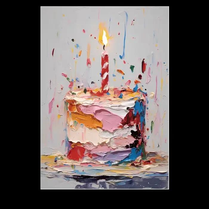 Peinture à l'huile colorée, tissu de fond de gâteau d'anniversaire super grand, décor de fête d'anniversaire, arrangement de scène pour garçons et filles