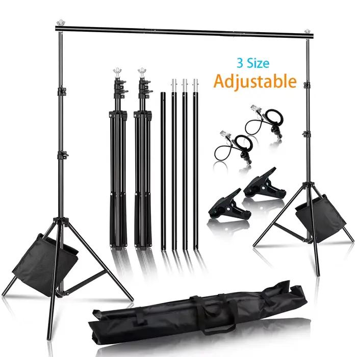 Support d'arrière-plan de photographie, arrière-plan de Studio Photo, système de Support d'écran vert Chromakey, cadre, sac de transport, Kits d'éclairage