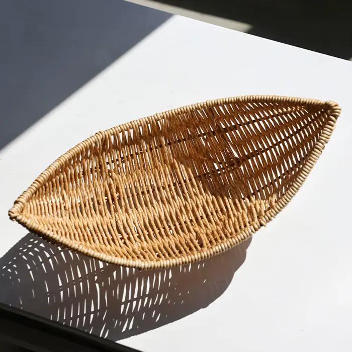 Mir de rangement en rotin pour table basse, bol de fruits, égouttoir creux, assiette de fruits, décoration d'intérieur