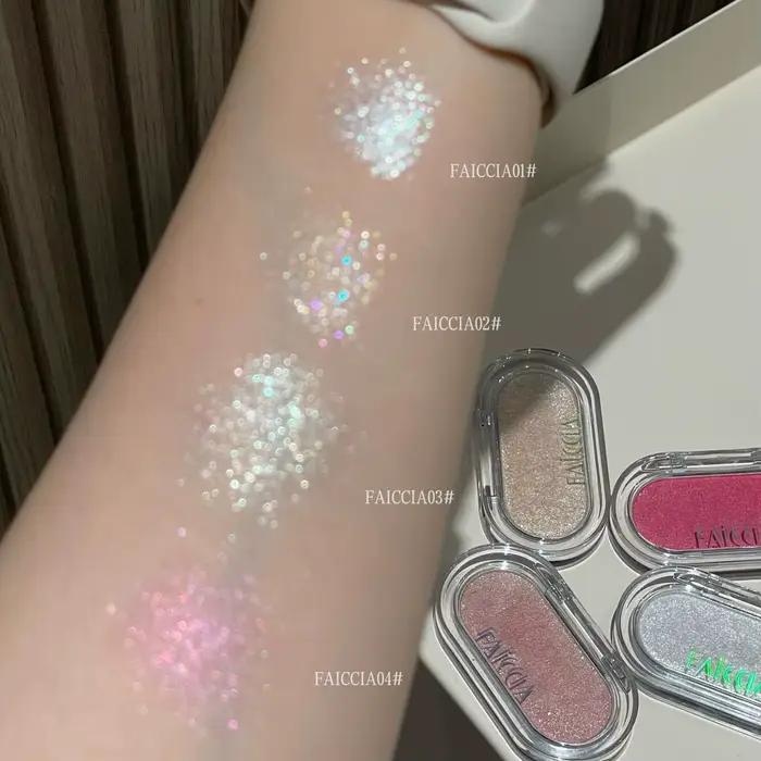 Palette de Fards à Paupières Scintillants et Lumineux, Poudre de Contour Visage, Bronzer Effet Lumière Aquatique, Cosmétiques Yeux Charmants