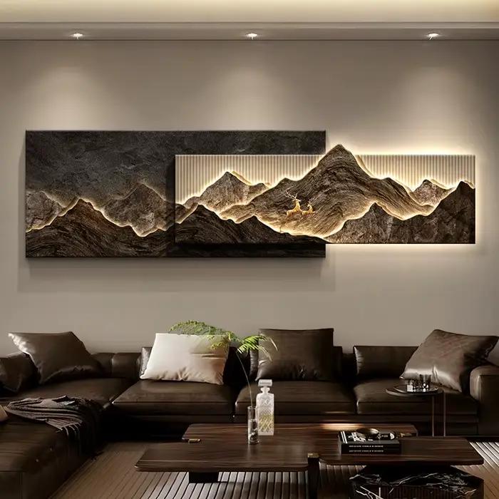 Lampe murale LED de luxe pour salon moderne, peinture décorative, luminaire paysager suspendu pour canapé, appareil électroménager.
