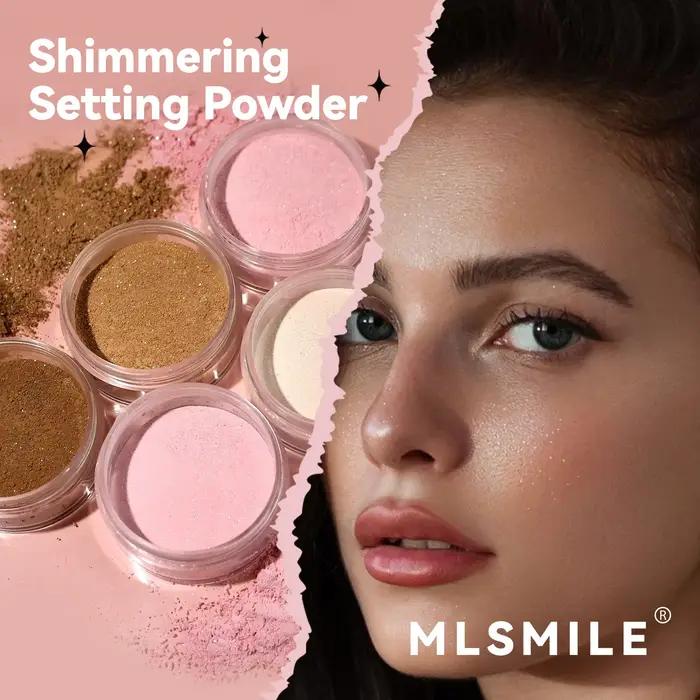 MLSIMLE 4 couleurs naturel miroitant perle réglage poudre contour mise en évidence imperméable à l'eau résistant à la