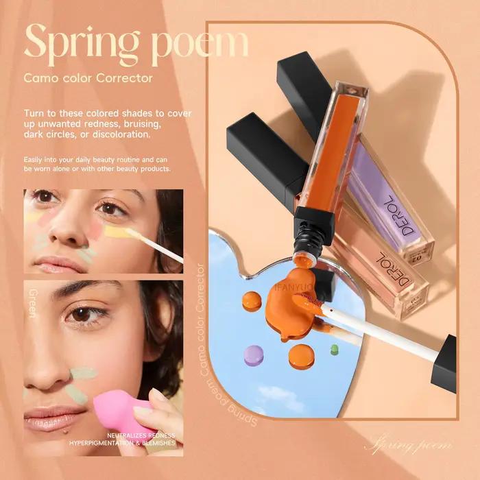 Fond de teint pour le visage, maquillage nu, Correction de couleur, liquide vert violet, crème anti-cernes, couverture des imperfections, contrôle de l'huile, éclaircit la peau