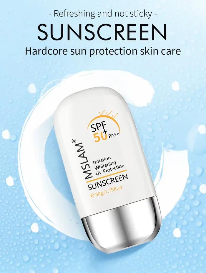 MSLAM-Crème solaire blanchissante pour le visage et le corps, protection de la peau, anti-âge, contrôle du sébum, hydratante éventuelles F 50