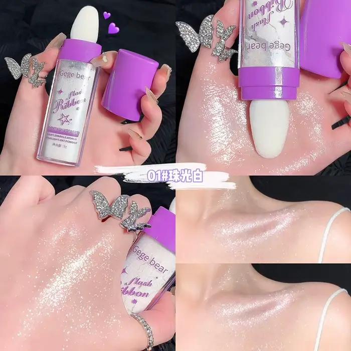 Surligneur poudre blanc clair De lune Polvo De Hadas paillettes miroitant Contour ombrage illuminateur pour femmes visage corps maquillage