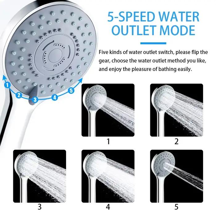 Pulvérisateur de salle de bains, pomme de douche à jet, économie d'eau, réglable à main, 5 Modes, douche SPA, pomme de bain, accessoires de salle de bains