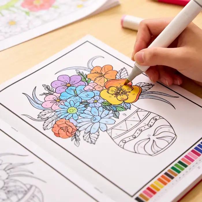 Un livre de coloriage pour adultes avec 32 motifs de plantes et d'animaux, un livre de coloriage et de relaxation anti-stress, un bon cadeau artistique