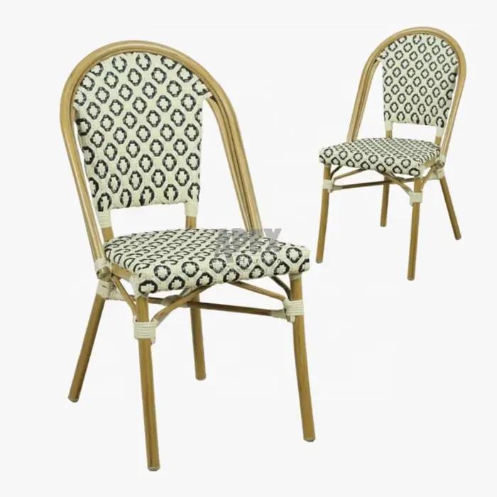 Chaise de jardin empilable en rotin, mobilier d'extérieur, Patio personnalisé, chaise en rotin de Style français