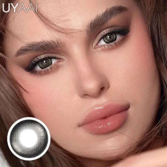 UYAAI élèves de couleur naturelle pour les yeux 1 paire de lentilles noires cosmétiques