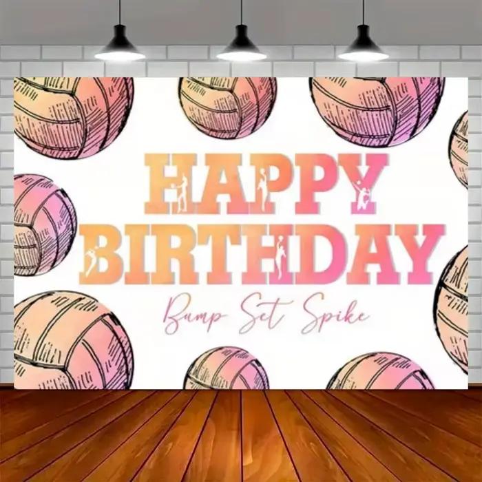 Décor de fond sur le thème du volley-ball, pour fête d'anniversaire sur la plage, salle de fitness, couloir, ou comme accessoire de bannière