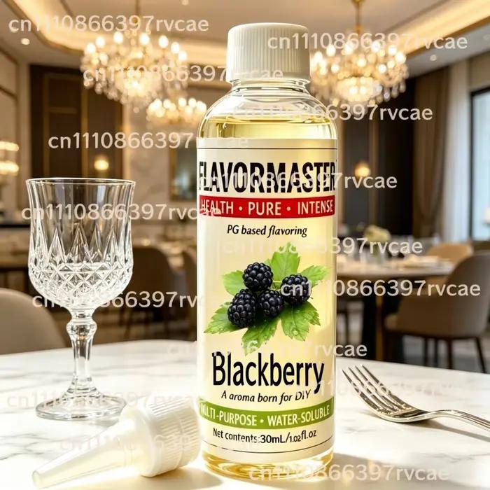 Concentré de saveur de mûre soluble dans l'eau, goût fruité sucré, arôme intense pour la fabrication de liquides DIY (e-liquides) à base de PG.