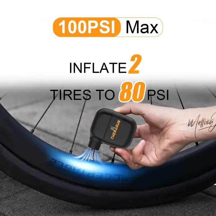 Mini pompe à vélo Portable, gonfleur d'air électrique Rechargeable 100PSI 5V, accessoires de vélo de Type C pour pneus de vélo Schrader Presta.