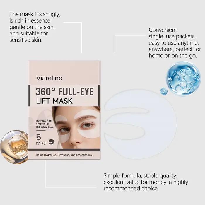 Viareline Patchs hydratants pour les yeux à la vitamine C | Masque hydratant et nourrissant pour le contour