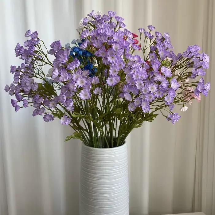 Bouquet d'herbe pour amoureux, violet, ne me m'oubli pas, décoration de fête de mariage pour maison de campagne, fleur artificielle de noël florale
