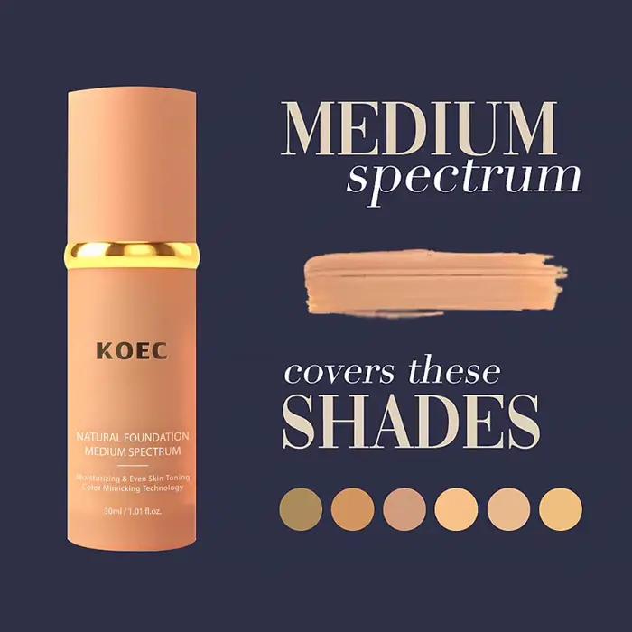 Fond de teint naturel hydratant et tonifiant pour la peau doux et couvrant les nuances 30ml pour femmes occasions spéciales