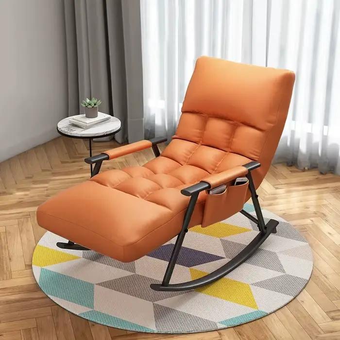 Chaise à bascule moderne de luxe pour adultes, canapé-lit, relaxation, paresseux, magique, pliable, inclinable, salon, cadre en acier, simple rembourré