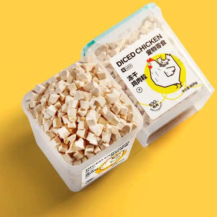Pellets jetables lyophilisés pour chats, 500g, E27, prix de gros d'usine, friandises pour animaux de compagnie, 10000 aliments pour animaux de compagnie ajoutés