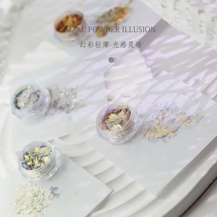 Paillettes Nuageuses Aurore Rêveuse – Poudre Opale Irisée