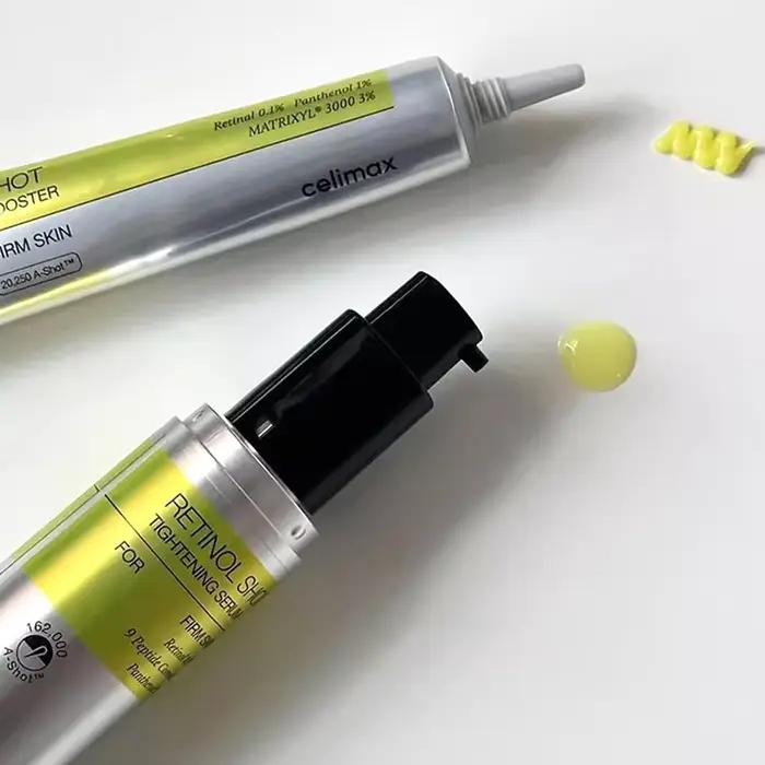 Coffret Coréen Celimax au Rétinal : Soin Hydratant et Raffermissant, Booster de Tonicité, Crème Visage et Sérum Contour des Yeux Réparateur Anti-Cernes