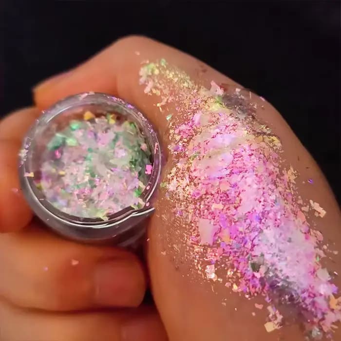 Poudre d'Opale – Paillettes Iridescentes Effet Caméléon Aurore