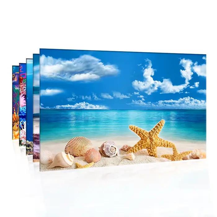 Autocollant de décoration de fond d'aquarium, autocollant de paysage d'aquarium, arrière-plan d'affiche pour Aquarium, plante d'océan, peinture de paysage aquatique