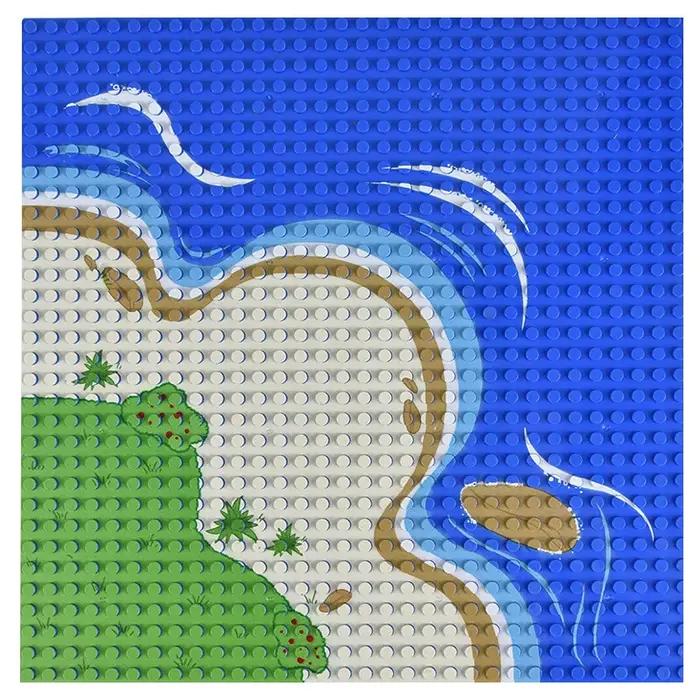 Grande plaque de base multicolore universelle compatible avec toutes les principales briques de construction, tuiles de terrain modulaires, rivières, montagnes, plages, construction