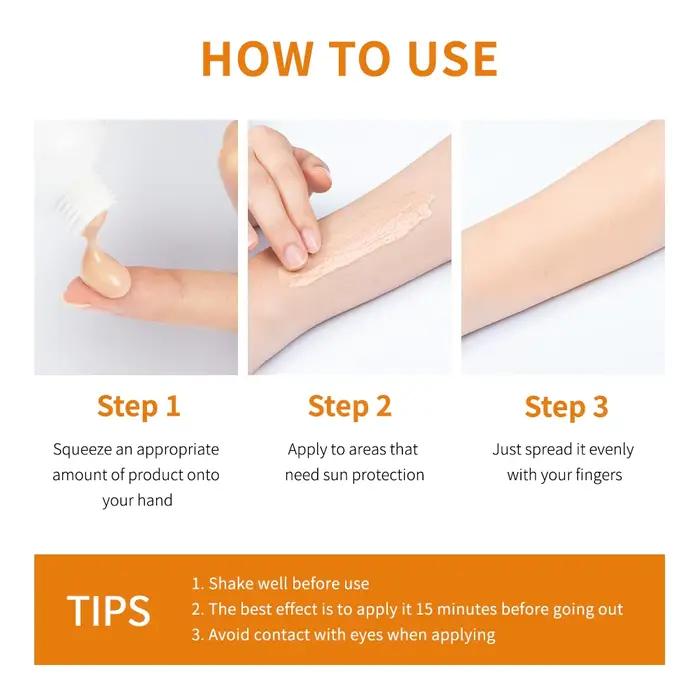 Crème solaire blanchissante à la vitamine C SPF40 +