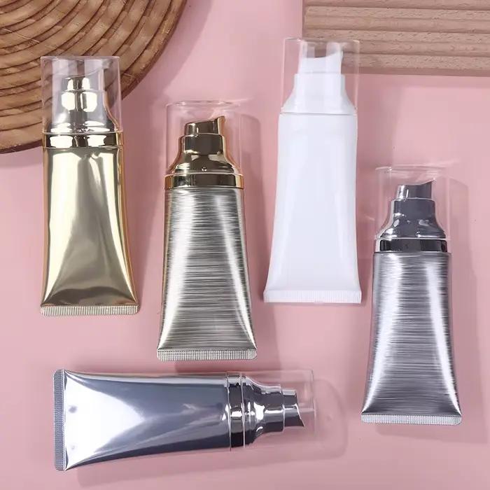 ● Tubes portables vides 30/50ml, fond de teint à presser, BB crème, Lotion cosmétique, bouteille de voyage avec pompe à vide, récipient rechargeable