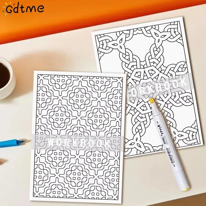 Livre de coloriage géométrique : motifs abstraits, motifs complexes de Mandalas pour adultes, livres de dessin anti-Stress et relaxants