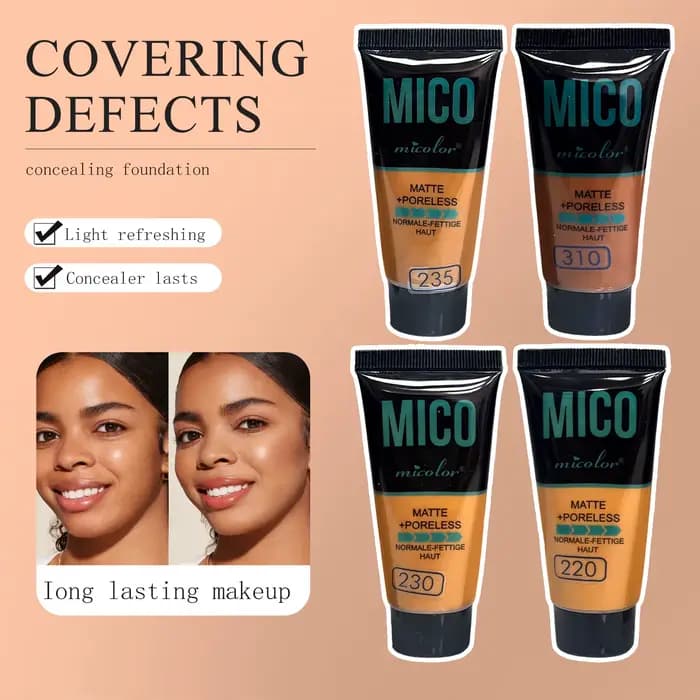 40ml couverture complète pour les femmes noires cosmétiques coréens peau sèche grasse fond de teint correcteur liquide hydratant pour le visage maquillage de base