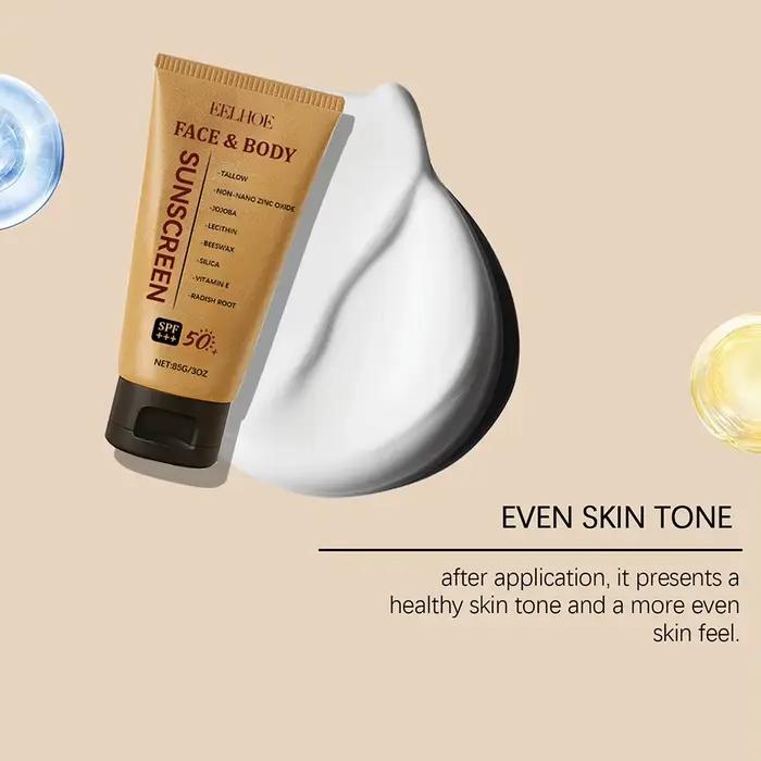 Crème solaire minérale naturelle SPF50 Boeuf suif de bœuf Suncreen Face Hydratant Sollow Zinc Sun Protection Cream for
